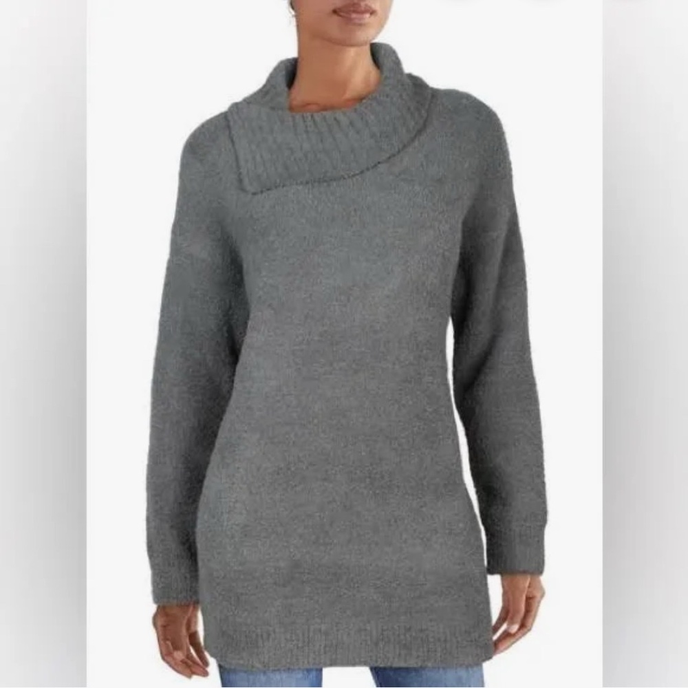 Barefoot Dreams CozyChic Cowlneck Sweater | Steel Blue | size XL | NWT